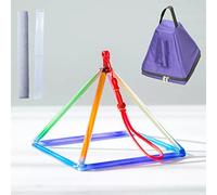 ASerZenith Pirámide Musical de Cristal arcoíris para sanación Sonora, meditación, oración y curación, con Dos Tipos de Cuencos cantores de Cristal.(7 Pulgadas + Bolsa)