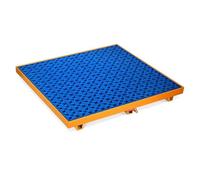 ASerZenith Plataforma Antiderrames con Drenaje, Tarima Metálica De Contención Firme con Ruedas, Bandeja A Prueba De Fugas para Almacenes Industriales, Fábricas Y Garajes.(125X125X15)