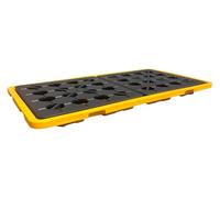 ASerZenith Plataforma Antiderrames para Bidones, Plataforma Antiderrames, Tarima De Polietileno Amarillo Y Negro, Bandeja Modular Apilable A Prueba De Fugas, Bandeja Antid(130X68X10)