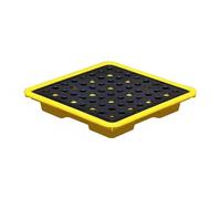 ASerZenith Plataforma Industrial De Contención De Derrames, Palé Modular De Contención De Derrames, Bandeja De Plástico, 17 Tamaños(Amarillo-33,5 * 33,5 * 5,5 Cm)