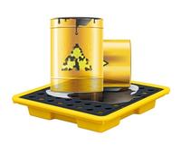 ASerZenith Plataforma Modular Antiderrames con Drenaje, Bandeja Antideslizante, Desmontable Y A Prueba De Fugas para Barriles De Petróleo, Palé De Plástico para Apilar Cub(Amarillo-33,5X33,5X5,5)