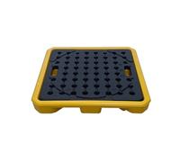 ASerZenith Plataforma Modular Antiderrames De Un Tambor con Drenaje, Plataforma De Contención De Derrames, Contenedor De Bandeja De Plástico, Palé A Prueba De Fugas(Amarillo-68X68X10Cm)