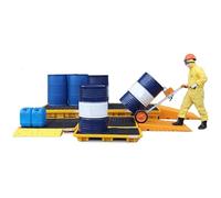 ASerZenith Plataforma Modular Antiderrames, Plataforma Industrial De Contención De Derrames, Bandeja De Plástico Antifugas para Palés, 17 Estilos(Amarillo-33,5 * 33,5 * 5,5 Cm)