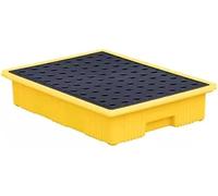 ASerZenith Plataforma Modular De Contención De Derrames Plataforma De Contención De Derrames De Tambor Paleta De Plástico A Prueba De Fugas(Amarillo-50X36X10Cm)
