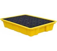 ASerZenith Plataforma Modular Industrial Antiderrames, Palé De Contención De Derrames para Almacenes Y Fábricas, Antifugas.(Amarillo-49X35X9Cm)