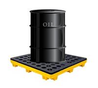 ASerZenith Plataforma Modular Industrial Antiderrames, Tarima De Contención para Almacenes Y Fábricas, Antifugas, 17 Estilos(Amarillo-120 * 120 * 18Cm)