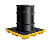 ASerZenith Plataforma Modular Industrial Antiderrames, Tarima De Contención para Almacenes Y Fábricas, Antifugas, 17 Estilos(Amarillo-128 * 128 * 17Cm)