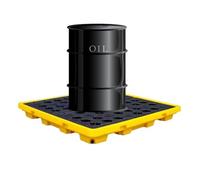 ASerZenith Plataforma Modular Industrial Antiderrames, Tarima De Contención para Almacenes Y Fábricas, Antifugas, 17 Estilos(Amarillo-130 * 130 * 15Cm)