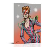 ASEUIYQWEH David Bowie - Póster decorativo para pared, diseño vintage, 50 x 75 cm, estilo marco