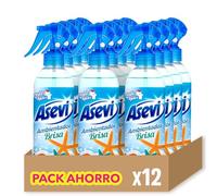 Asevi Ambientador Concentrado en Spray Hogar y Textil Brisa 12 x 400 ml | Aroma marino en pulverización extrafina que neutraliza los malos olores y deja frescor hasta 12 horas en los tejidos