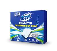 Asevi Bands Detergente en Tiras para Lavadora Active Fresh - Detergente Concentrado Hipoalergénico para Ropa Blanca y de Color Limpia - Blanqueantes Ópticos para un Extra de Luminosidad - 30 Lavados