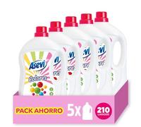 Asevi Detergente Líquido para Lavadora Colores - Detergente para Ropa de Color con Fórmula Concentrada - Fija y Protege los Colores, Evita Transferencias de Color - PACK 5-210 Lavados