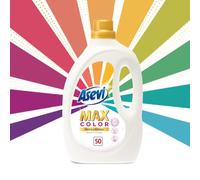 Asevi Detergente Líquido para Lavadora Max Color - Detergente Hipoalergénico Concentrado para Ropa de Color - Protege y Revitaliza los Colores - Frescura Duradera - 50 Lavados