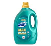 Asevi Detergente Líquido para Lavadora Max Eficacia - Detergente Hipoalergénico Concentrado para Ropa Blanca y de Color - Poder Quitamanchas para una Ropa Limpia y Fresca - 50 Lavados