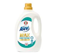 Asevi Detergente Líquido para Lavadora Max Higyenic - Detergente Hipoalergénico Concentrado para Ropa Blanca y de Color - Elimina las Manchas y los Malos Olores para una Ropa Limpia - 50 Lavados