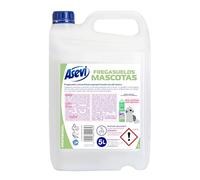 Asevi - Fregasuelos Mascotas Concentrado con Tecnología Patentada contra el Mal Olor | Limpiasuelos Perfumado con PH Neutro para Todo Tipo de Suelos - Formato Profesional 5 Litros