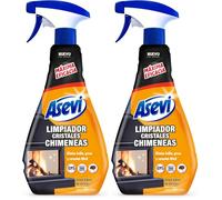 Asevi Limpiador Cristales Chimeneas - Alto Poder Desengrasante - Elimina Hollín, Grasa y Suciedad Difícil - Fácil Aplicación - Con Spray - Envase de 650 ml (Paquete de 2)
