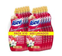 Asevi Suavizante para Ropa Sensations Pasión & Tiaré - Suavizante Concentrado para Lavadora con Fragancia Energizante - Esencias Naturales - Suavidad Duradera para Todo Tipo de Tejidos - 10x60 Lavados