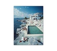 ASEXCE OLGNBY Slim Aarons Fotografía Carteles y Grabados Nórdico Arte de Pared Piscina Lienzo Pintura Cuadro Estético Para La Decoración De La Sala De Estar 50x70cmx1 Sin Marco