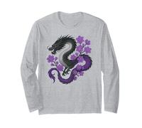 Asexual Japanese Dragon Ace Pride Flag Colors Floral Manga Larga
