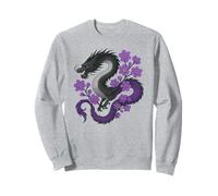 Asexual Japanese Dragon Ace Pride Flag Colors Floral Sudadera