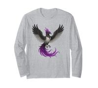 Asexual Phoenix Bird Ace Pride Flag Rising From Ashes Manga Larga