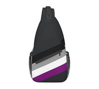 Asexual Pride Flag LGBTQ Sling Bag Senderismo Mochila de Hombro Crossbody Mochila de Viaje Paquete de Pecho para Hombres y Mujeres