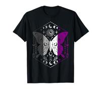 Asexual Pride mariposa lunas ojos y símbolos Camiseta