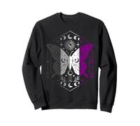 Asexual Pride mariposa lunas ojos y símbolos Sudadera