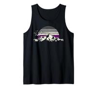 Asexual Pride Montañas con Cielo Ace Flag y Atardecer Camiseta sin Mangas