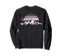 Asexual Pride Montañas con Cielo Ace Flag y Atardecer Sudadera