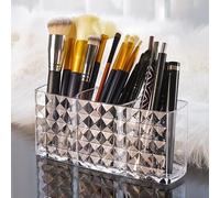 Asfacuputure Organizador de Maquillaje con 3 Compartimentos, Caja de Almacenamiento para cosméticos Multifuncional, Caja Transparente para Joyas, Pinceles, Cremas, Dormitorio, Tocador