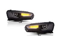 ASFDSG Faro Principal 2 Uds Para Lancer 2008-2016 Lámpara Frontal De Estilo Coche Faro LED Luces Circulación Diurna Lámparas Señal Para Automóviles Faros Principales(Chrome No Demon LHD)