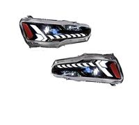 ASFDSG Faro Principal 2 Uds Para Lancer 2008-2018 Lámpara Frontal Estilo Coche Faro LED Luces Circulación Diurna Lámparas Señal Para Automóviles Faros Principales(LHD Amber)