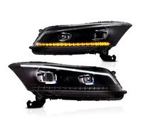 ASFDSG Faro Principal Para Accord Para Sedan Para Octava Generación 2008-2012 Faros Delanteros Proyector Conjunto Lámpara Frontal Negra Faros Principales(Projector)