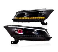 ASFDSG Faro Principal Para Accord Para Sedan Para Octava Generación 2008-2012 Faros Delanteros Proyector Conjunto Lámpara Frontal Negra Faros Principales(Demon eyes Projector)