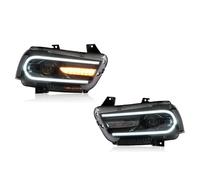ASFDSG Faro Principal Para Dodge Para Cargador 2011-2014 LED Conjunto Faros Para Automóvil Lámpara Frontal DRL Intermitente Plug And Play Faros Principales(RGB Version RHD)