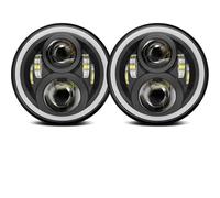 ASFDSG Faro Principal Para Nissan Para Patrol Para Y60 Para Hummer H1 Y H2 Para Lada 4X4 7 Pulgadas LED Faro DRL Faros Principales(50w Halo light Black)