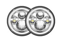 ASFDSG Faro Principal Para Nissan Para Patrol Para Y60 Para Hummer H1 Y H2 Para Lada 4X4 7 Pulgadas LED Faro DRL Faros Principales(40w Halo Lamp Silver)