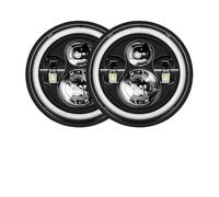 ASFDSG Faro Principal Para Nissan Para Patrol Para Y60 Para Hummer H1 Y H2 Para Lada 4X4 7 Pulgadas LED Faro DRL Faros Principales(40w Halo light Black)