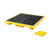 Asfgchh Bandeja de tambor de aceite, paleta de derrames de contención de tambor, bandeja de tanque, plataforma modular con bandeja de paletas antifugas (128 x 128 17 cm)