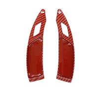 Asfgchh Paletas de cambio para 508 5008 308 3008 GT SW Paddle Shifter Patrón de fibra de carbono Accesorios de cambio de volante de coche (rojo)