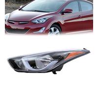 Asfgchh para Hyundai Elantra 2014-2016, Conjunto de Faros Delanteros halógenos, Lado Izquierdo del Conductor, Carcasa cromada, reemplaza 921013Y500 HY2502187