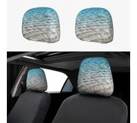 ASFgda 2 fundas transparentes para reposacabezas de coche, con estampado de agua de mar, protector flexible reutilizable para reposacabezas, fundas universales antisuciedad