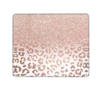 ASFgda Alfombrilla de ratón con estampado de purpurina de oro rosa con borde cosido, cómoda alfombrilla de mouse con base de goma antideslizante para computadora, cafetería, hogar, oficina