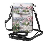 ASFgda Bolso bandolera pequeño con diseño de la Torre Eiffel de París para mujer, con ranura para tarjetas de crédito