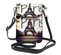 ASFgda Bolso bandolera pequeño con diseño de la Torre Eiffel Love Paris para mujer con ranura para tarjetas de crédito
