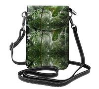 ASFgda Bolso bandolera pequeño con diseño de selva tropical para mujer, con ranura para tarjetas de crédito