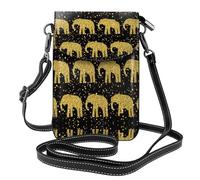 ASFgda Bolso bandolera pequeño con estampado abstracto de elefante para mujer, con ranura para tarjetas de crédito
