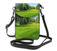 ASFgda Bolso bandolera pequeño con estampado de campo de golf para mujer, con ranura para tarjetas de crédito